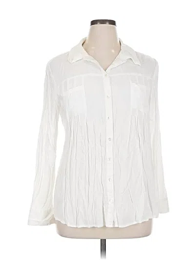 Pre-owned Style & Co Long Sleeve Blouse In White