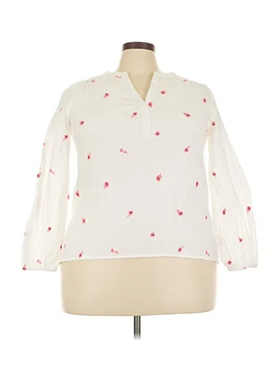 Pre-owned Style & Co Long Sleeve Blouse In White