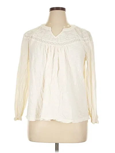 Pre-owned Style & Co Long Sleeve Blouse In White
