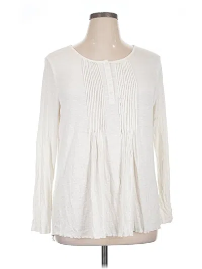 Pre-owned Style & Co Long Sleeve Blouse In White