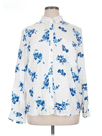 Pre-owned Style & Co Long Sleeve Blouse In White