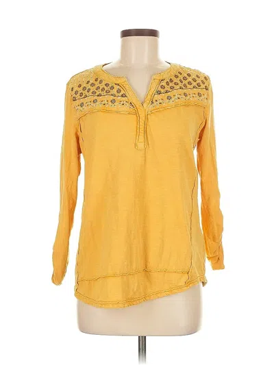 Pre-owned Style & Co Long Sleeve Blouse In Yellow