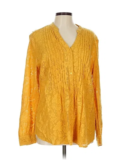 Pre-owned Style & Co Long Sleeve Blouse In Yellow