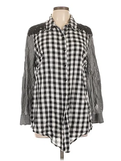 Pre-owned Style & Co Long Sleeve Button Down Shirt In Black