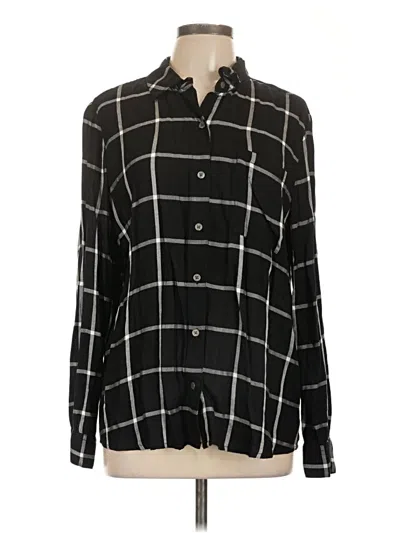 Pre-owned Style & Co Long Sleeve Button Down Shirt In Black