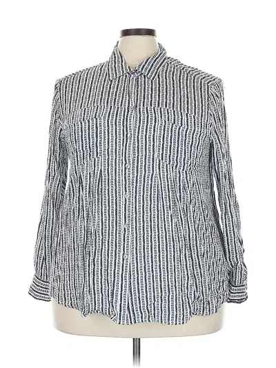 Pre-owned Style & Co Long Sleeve Button Down Shirt In Blue