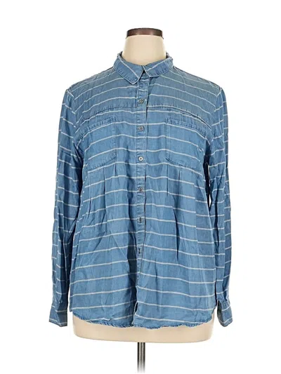Pre-owned Style & Co Long Sleeve Button Down Shirt In Blue