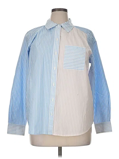 Pre-owned Style & Co Long Sleeve Button Down Shirt In Blue