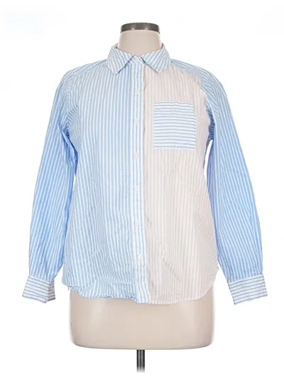 Pre-owned Style & Co Long Sleeve Button Down Shirt In Blue