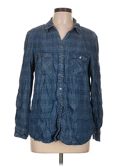 Pre-owned Style & Co Long Sleeve Button Down Shirt In Blue