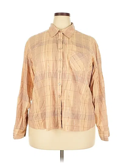 Pre-owned Style & Co Long Sleeve Button Down Shirt In Brown