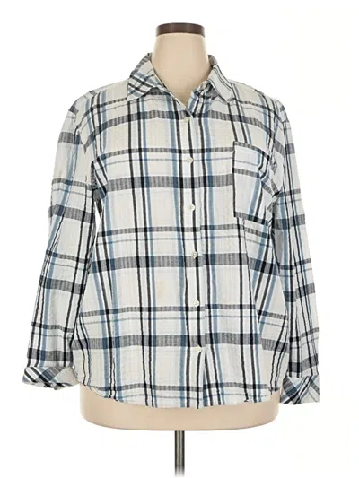 Pre-owned Style & Co Long Sleeve Button Down Shirt In Ivory