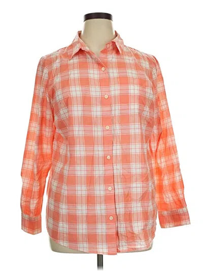 Pre-owned Style & Co Long Sleeve Button Down Shirt In Orange