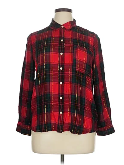 Pre-owned Style & Co Long Sleeve Button Down Shirt In Red