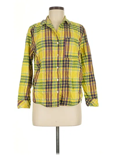Pre-owned Style & Co Long Sleeve Button Down Shirt In Yellow