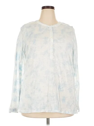 Pre-owned Style & Co Long Sleeve Henley Shirt In Blue