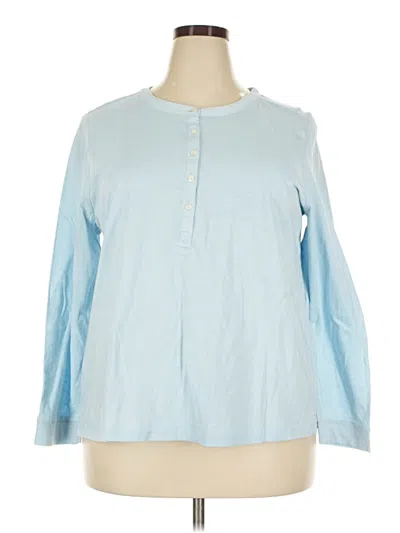 Pre-owned Style & Co Long Sleeve Henley Shirt In Blue