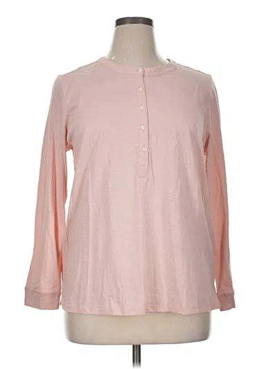 Pre-owned Style & Co Long Sleeve Henley Shirt In Pink
