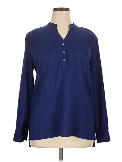 Pre-owned Style & Co Long Sleeve Polo Shirt In Blue
