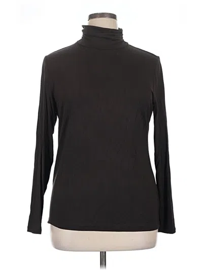 Pre-owned Style & Co Long Sleeve Top Black Turtleneck Tops