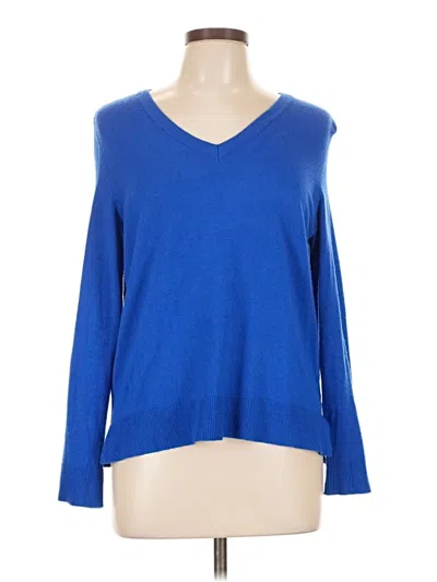 Pre-owned Style & Co Long Sleeve Top Blue V-neck Tops