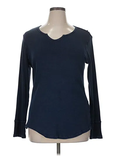 Pre-owned Style & Co Long Sleeve Top Blue V-neck Tops