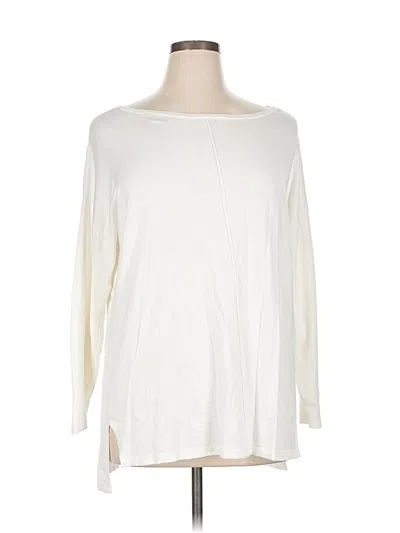 Pre-owned Style & Co Long Sleeve Top Ivory Boatneck Tops In White