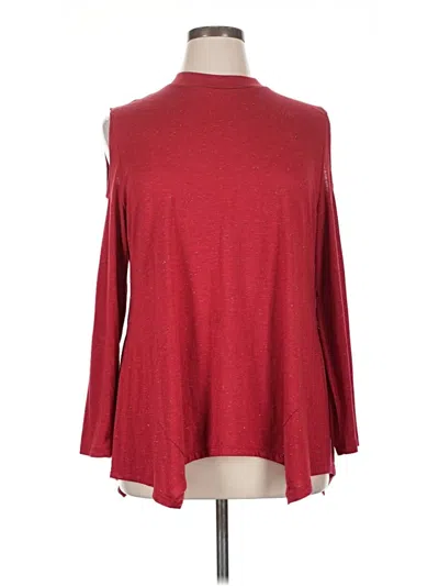 Pre-owned Style & Co Long Sleeve Top Red Turtleneck Tops