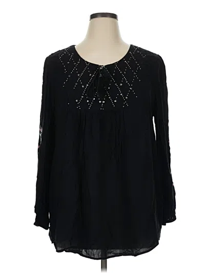 Pre-owned Style & Co Long Sleeve T-shirt In Black