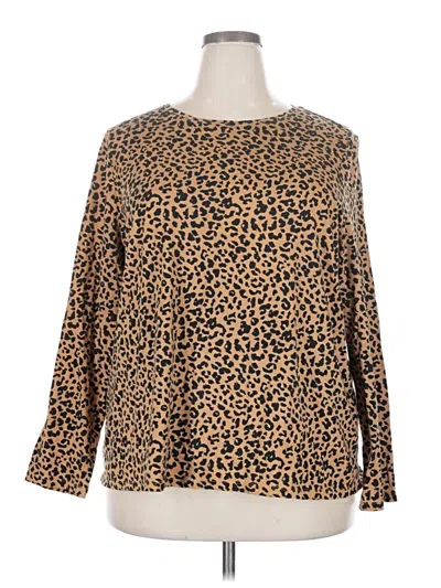 Pre-owned Style & Co Long Sleeve T-shirt In Brown