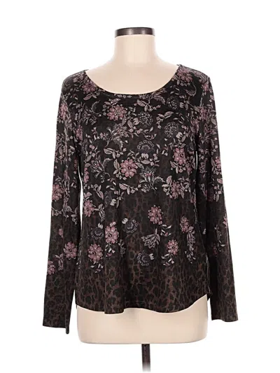 Pre-owned Style & Co Long Sleeve T-shirt In Brown