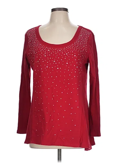 Pre-owned Style & Co Long Sleeve T-shirt In Burgundy