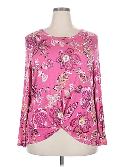 Pre-owned Style & Co Long Sleeve T-shirt In Pink