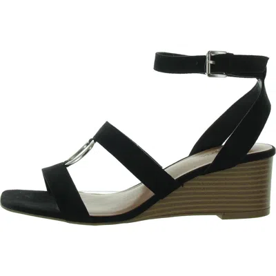 Style & Co Lourizza Womens Faux Suede Wedge Ankle Strap In Multi