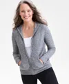 Style & Co Petite Zip-front Hooded Sweater, Macy's Exclusive