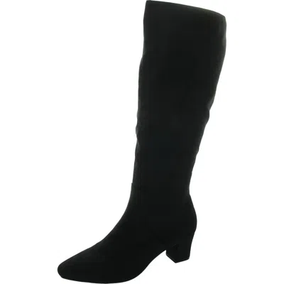 Style & Co Lyyric Womens Zipper Microfiber Knee-high Boots In Black