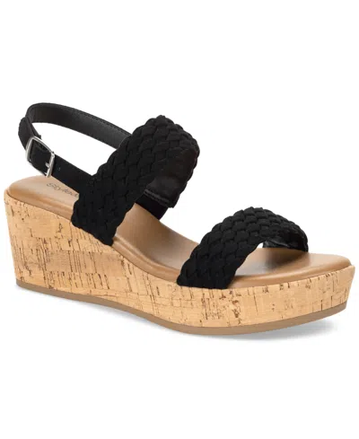 Style & Co Women's Madenaa Woven Platform Wedge Sandals, Created For Macy's In Black
