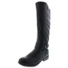 Style & Co Madixe Womens Faux Leather Knee High Riding Boots In Black