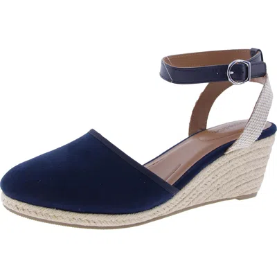 Style & Co Mailena Womens Open Back Suede Espadrille Heels In Blue