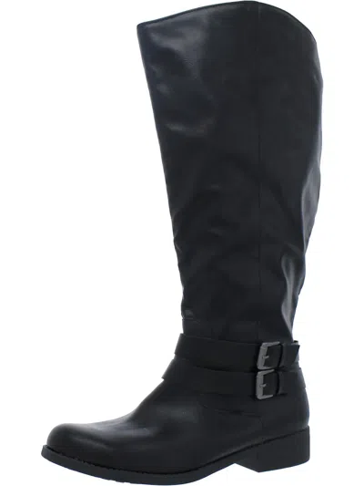 Style & Co Women's Maliaa Buckled Riding Boots, Created For Macy's In Black