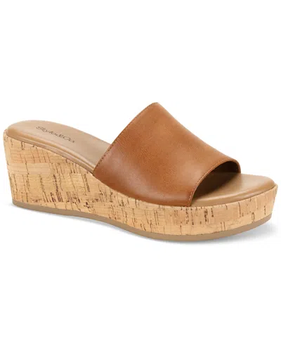 Style & Co Meadoww Slide Wedge Sandals, Created For Macy's In Neutral