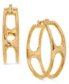 Style & Co Medium Hammered Openwork Hoop Earrings, 1.5", Exclusively At Macy's