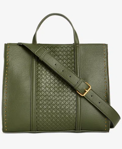 Style & Co Medium Woven Boxy Tote, Macy's Exclusive In Green
