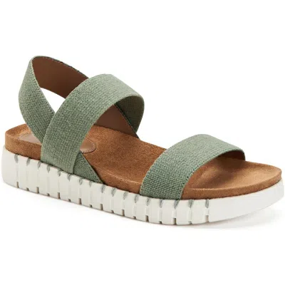 Style & Co Milaa Womens Canvas Wedge Footbed Sandals In Green