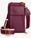 Style & Co Mini Studded Phone Crossbody Bag, Macy's Exclusive In Burgundy