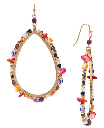 Style & Co Mixed Bead Open Drop Statement Earrings, Created For Macy's In Multi