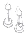 STYLE & CO MIXED BEAD ORBITAL DROP STATEMENT EARRINGS, CREATED FOR MACY'S