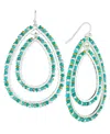 STYLE & CO MIXED-METAL CRYSTAL DOUBLE OVAL EARRINGS, CREATED FOR MACY'S