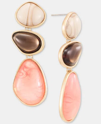 Style & Co Mixed Stone Triple Drop Earrings, Macy's Exclusive In Multi