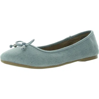 Style & Co Monaee Womens Bow Denim Ballet Flats In Light Denim